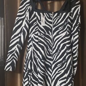 Karen Millen Monochrome Zebra Midi Dress